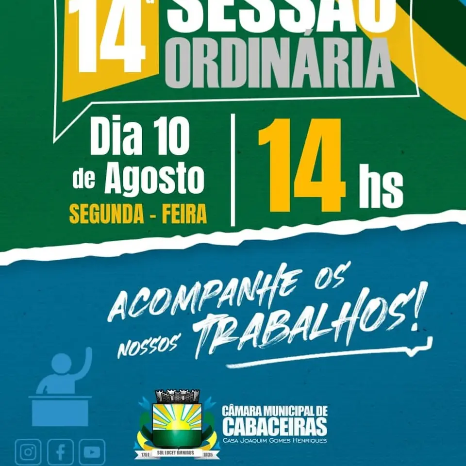 Câmara Municipal de Cabaceiras realiza a 14ª Sessão Ordinária nesta segunda-feira
